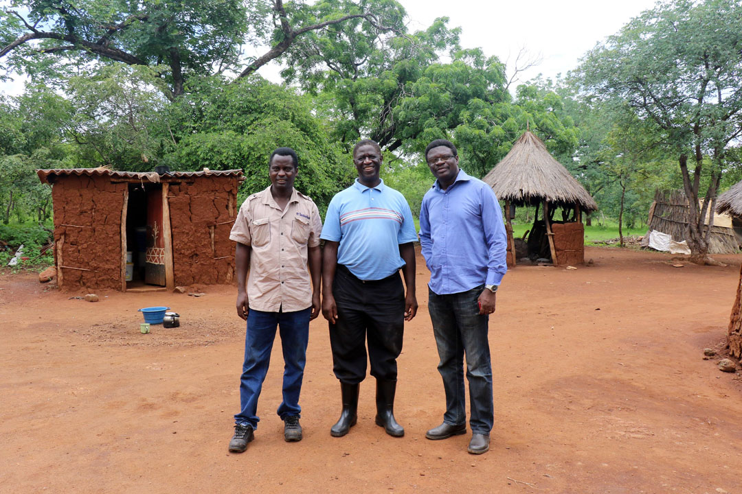 Chilobe Jongolo (FV Area Impact Coordinator), Pastor Hachoose, and Willie Nywenda (FV Zambia Director)