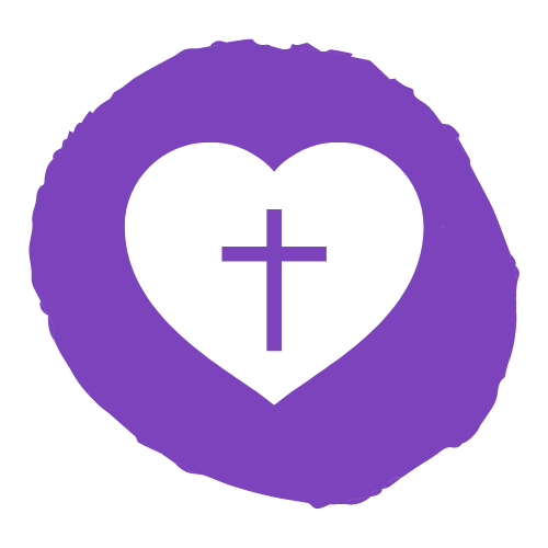 A cross within a heart represents Spiritual Support.